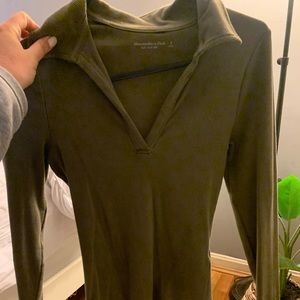 collared v neck bodysuit from abercrombie